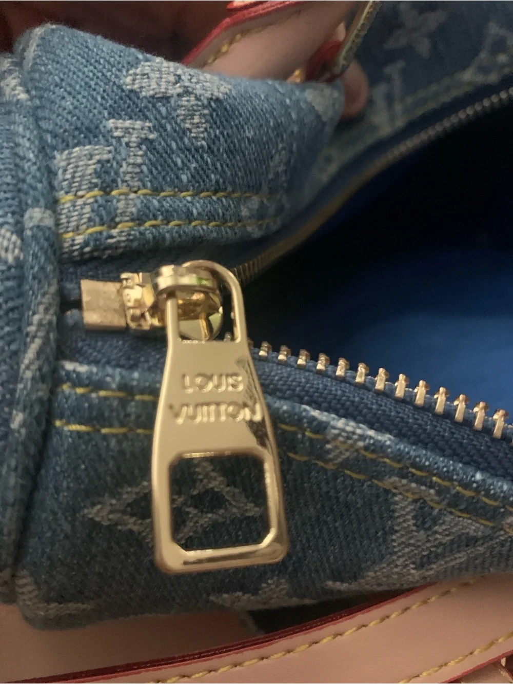 Denim Monogram - Blue & Gold Trim